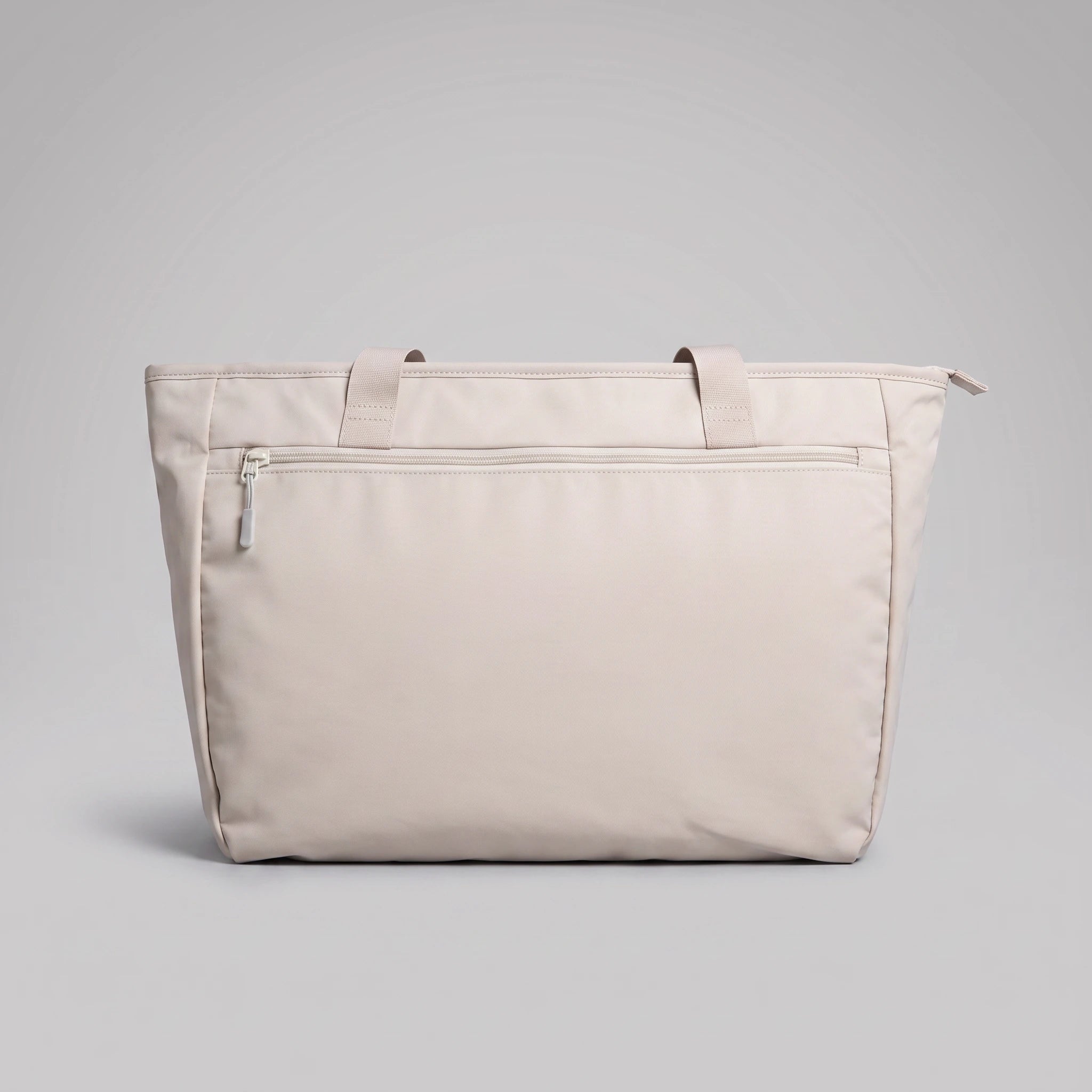 hybeks Drift Tote in Morning Fog, back panel.
